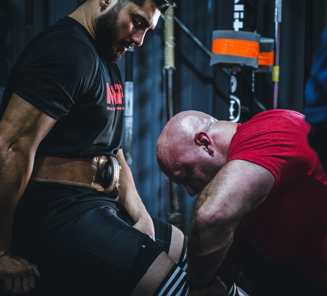 A guy training with his PT